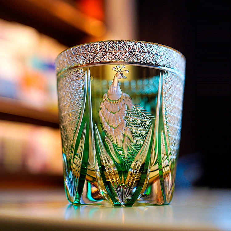 Luxury Green Whisky Glass Gift Set With Wood Box