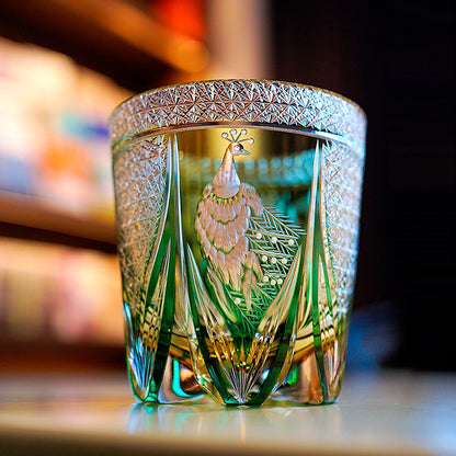 Luxury Green Whisky Glass Gift Set With Wood Box
