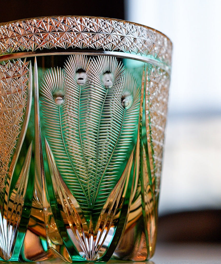 Luxury Green Whisky Glass Gift Set With Wood Box