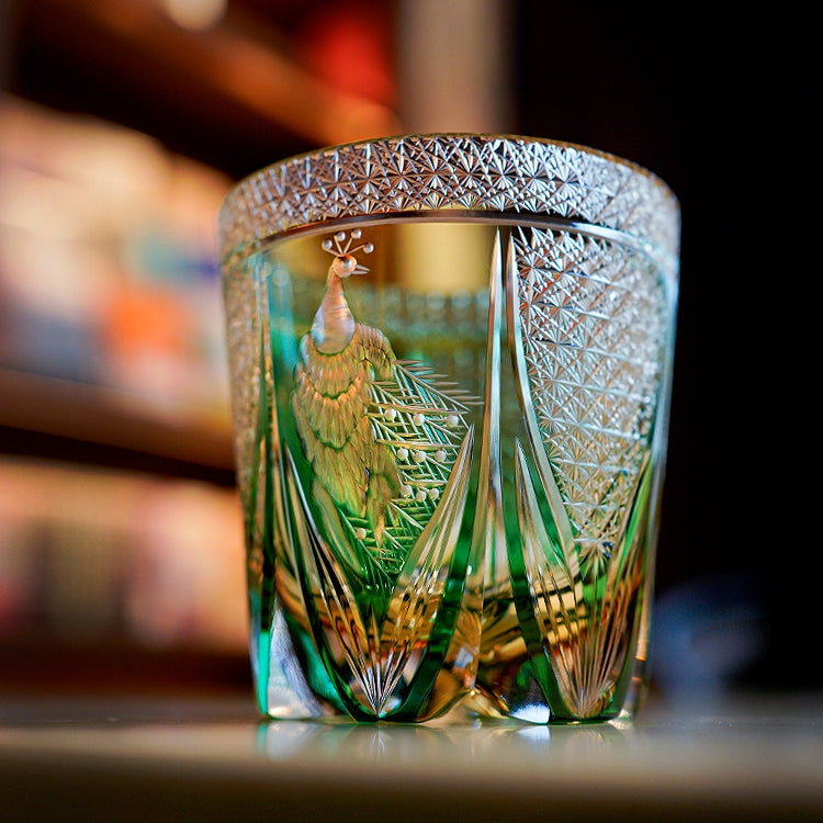 Luxury Green Whisky Glass Gift Set With Wood Box