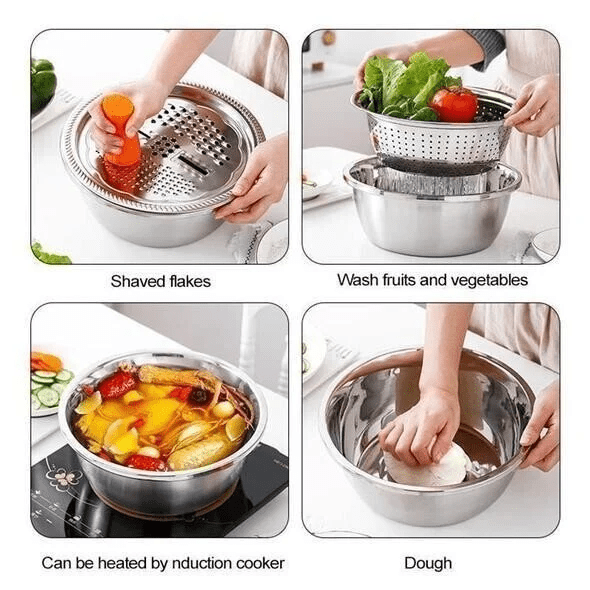 3-in-1 Premium Stainless Steel Sink Set