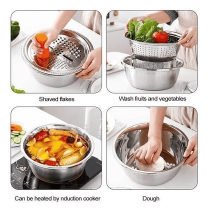 3-in-1 Premium Stainless Steel Sink Set