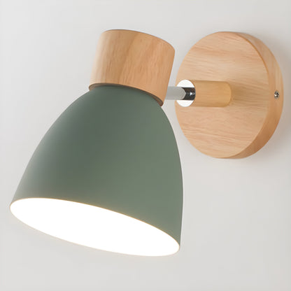 Rustic Wood Bedroom Wall Light with On/Off Switch