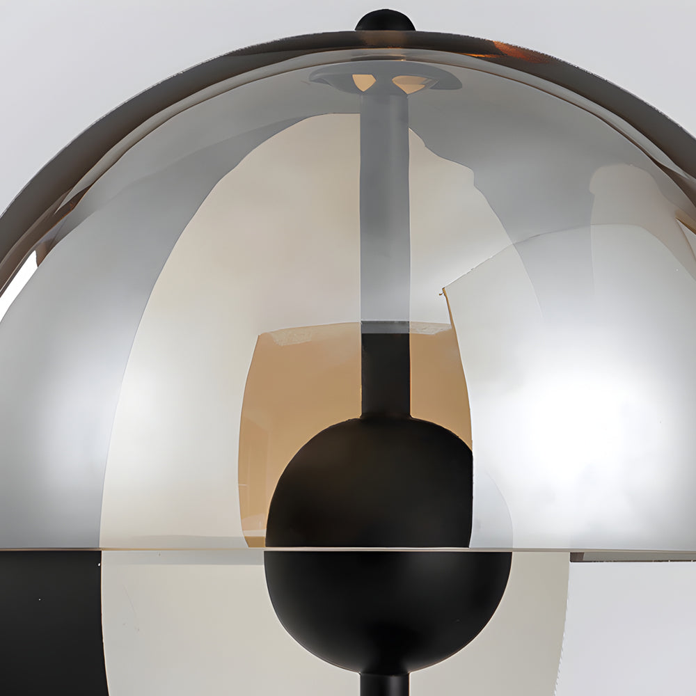 Tall Glass Table Lamp with Smoky Shade