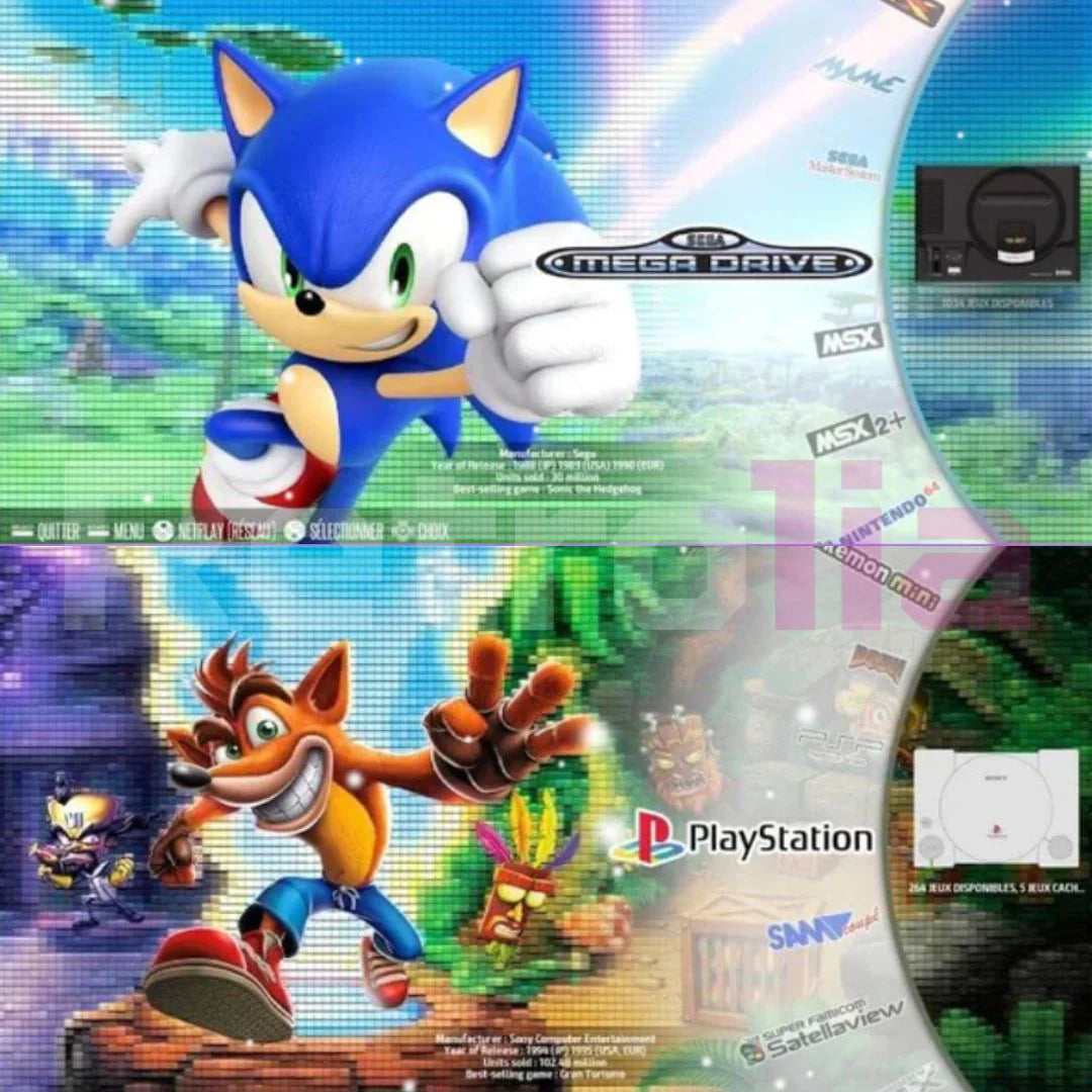 Classic Gaming Console 64GB Bundle With 2 Pads