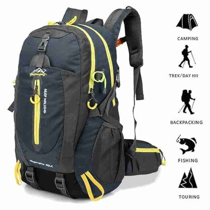 Waterproof 40L Outdoor Trekking Backpack With Extra Compartments