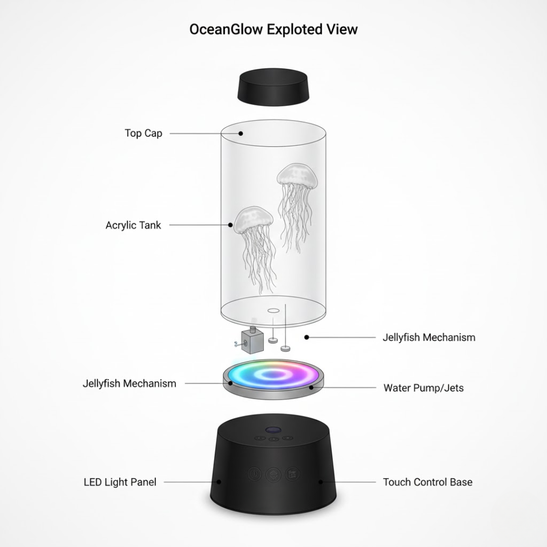 Soothing LED Jellyfish Table Lamp