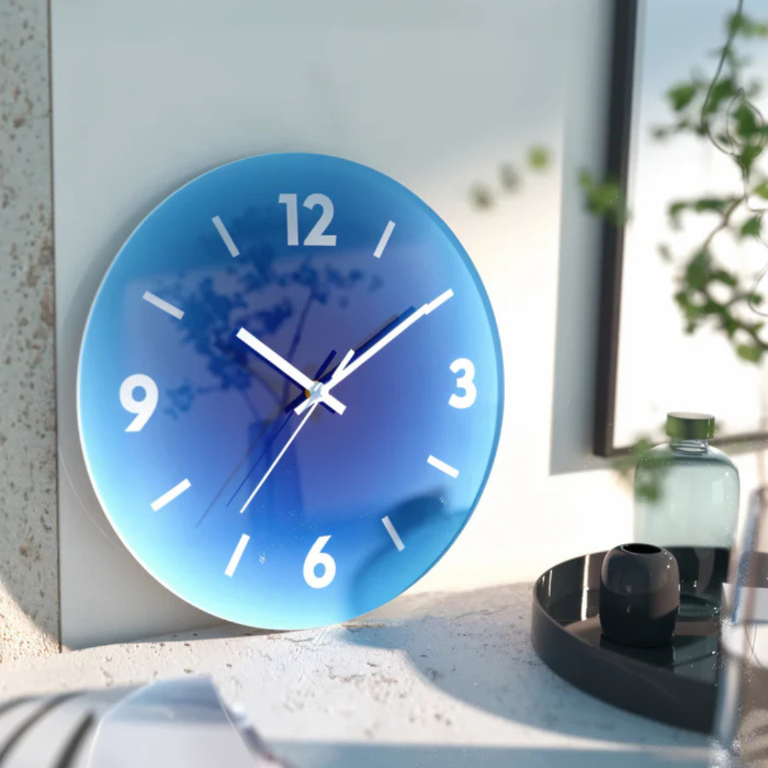 Silent Modern Glass Wall Clock