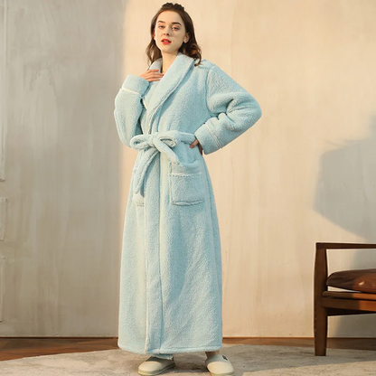 Soft Plush Winter Robe with Adjustable Belt