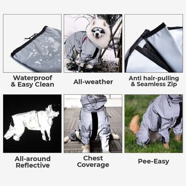 Waterproof Dog Rain Jacket With Leg Covers
