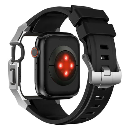 Colorful Rubber Apple Watch Strap With Metal Case