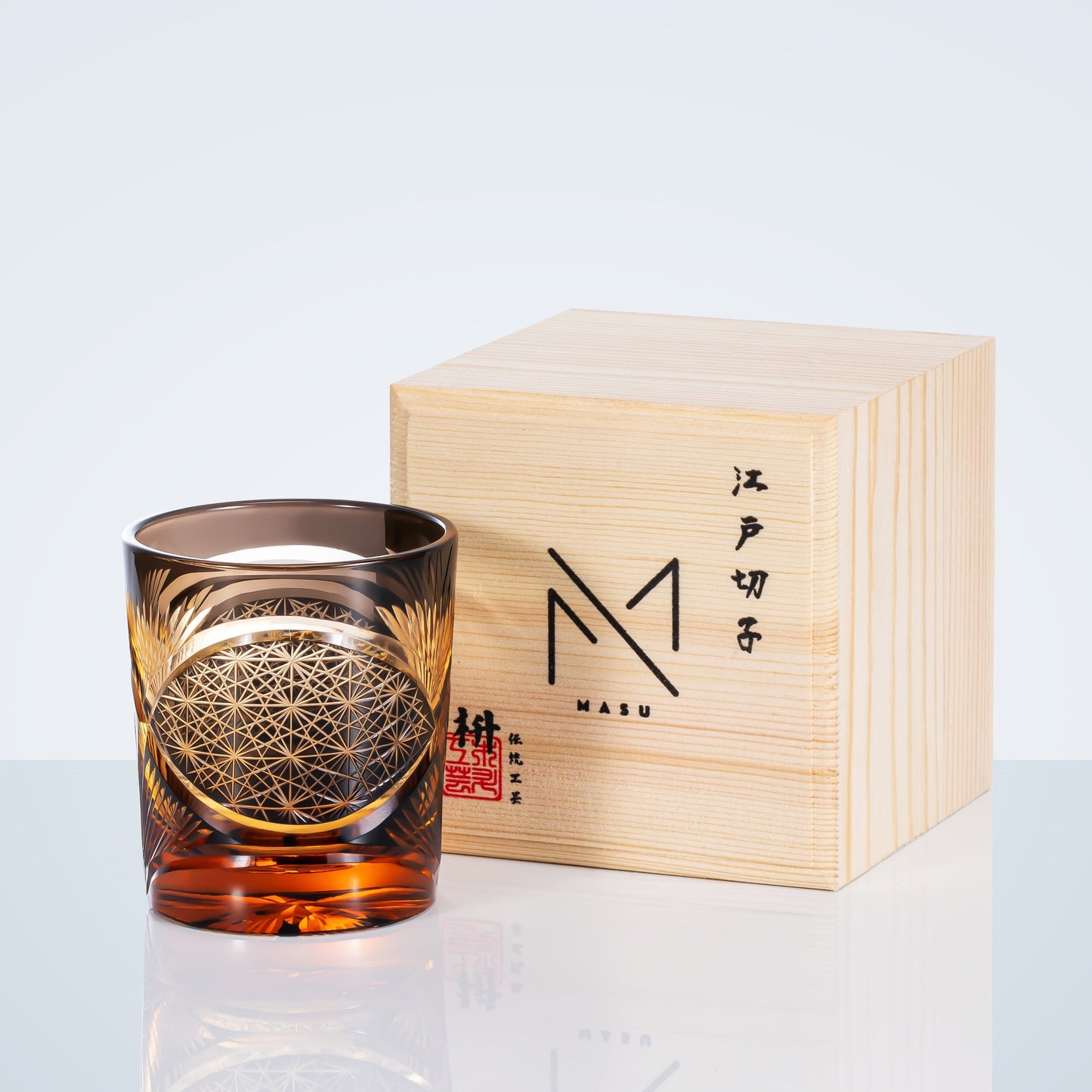 Luxury Engraved Whisky Glass Set with Wood Gift Box