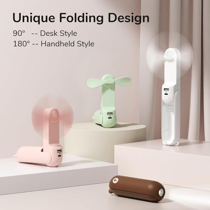 Portable 3 In 1 Mini Fan With LED Light And USB