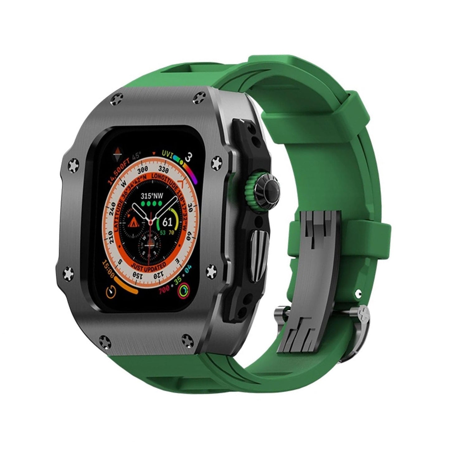 Durable Rubber Band & Metal Case for Apple Watch Ultra
