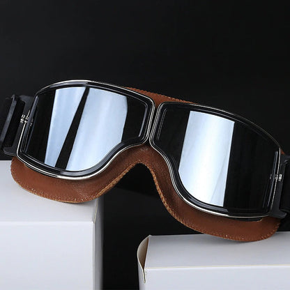 Classic Biker Goggles With Tough Lenses And Cushion Fit