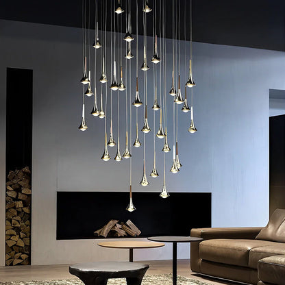 Modern Glass Drop LED Stairway Pendant Light