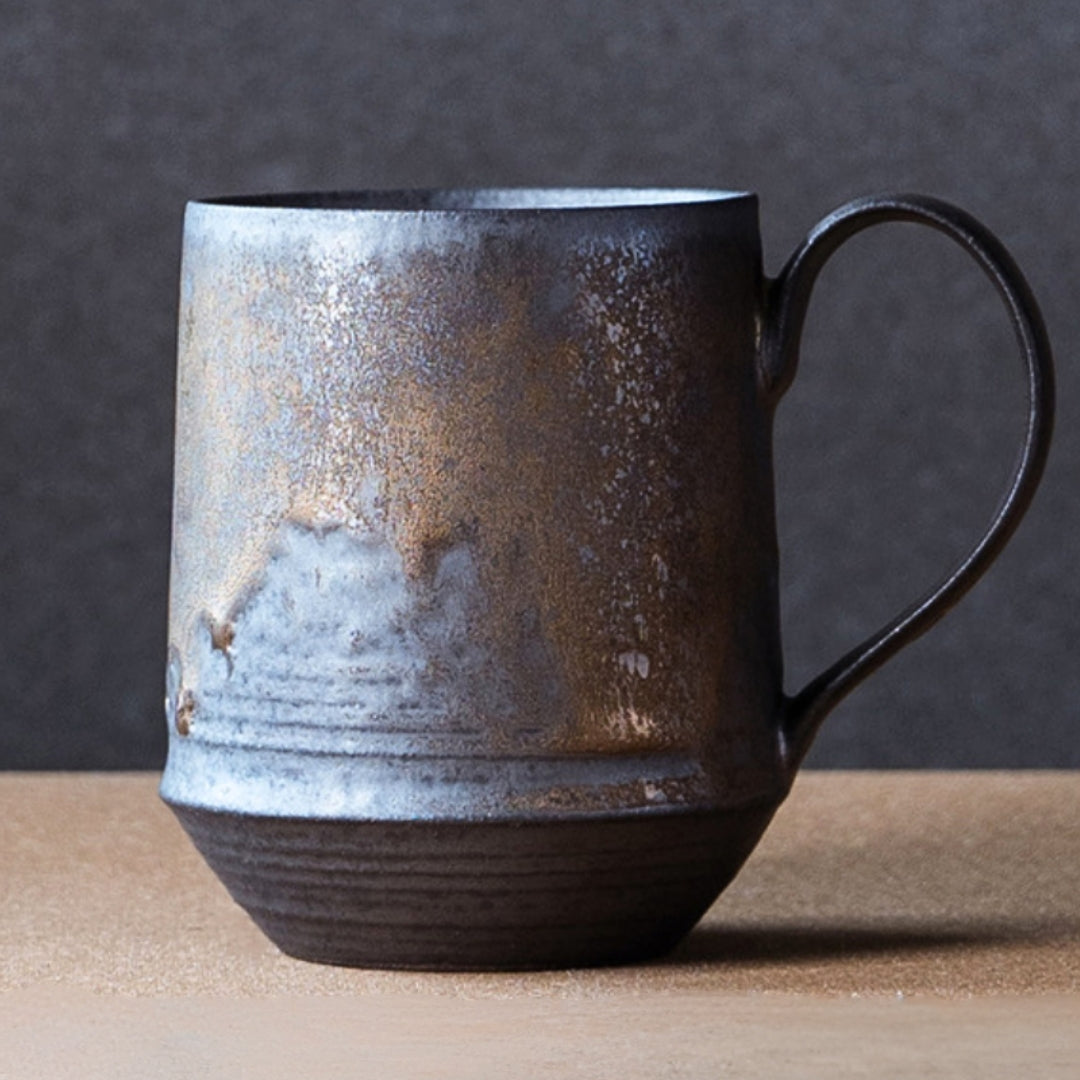 Rustic Ceramic Coffee Mugs Set for Daily Use