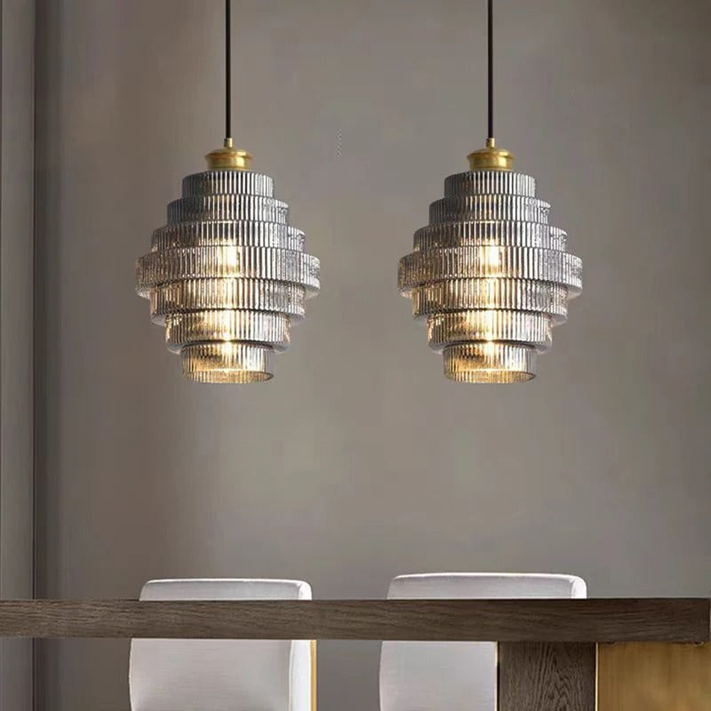 Luxurious Gold Tiered Pendant Light