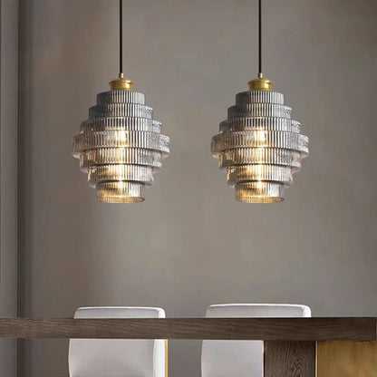 Luxurious Gold Tiered Pendant Light