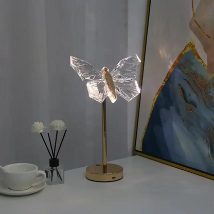Elegant Glass Butterfly LED Bedside Table Lamp