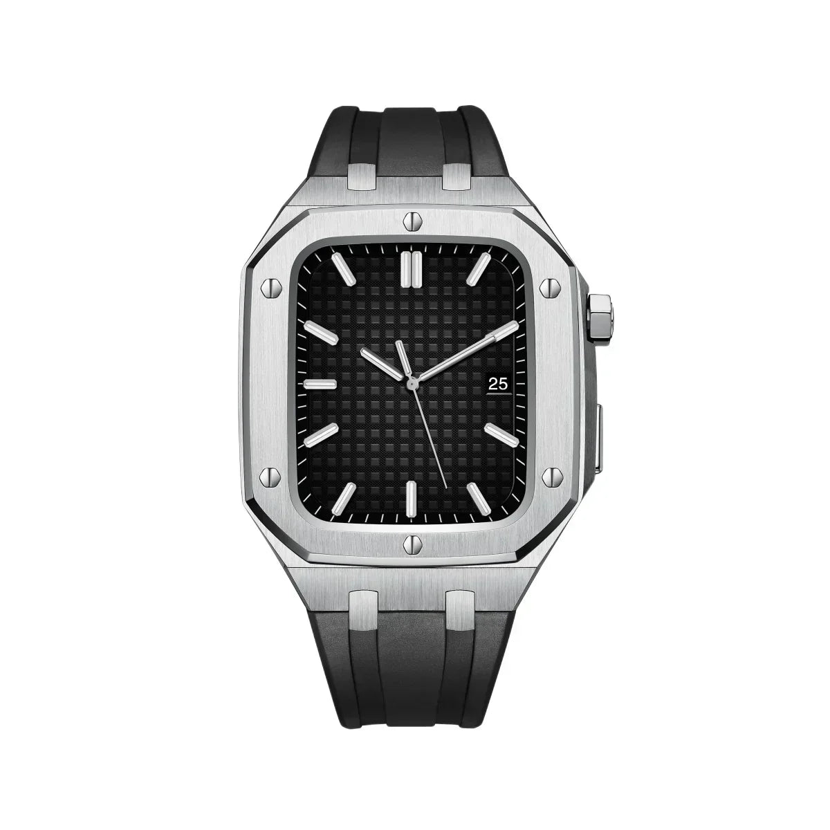 Durable Silicone and Stainless Steel Apple Watch Case