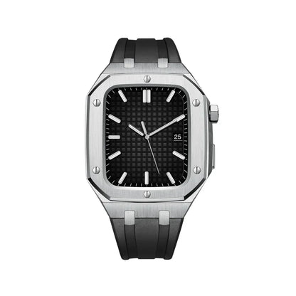 Durable Silicone and Stainless Steel Apple Watch Case