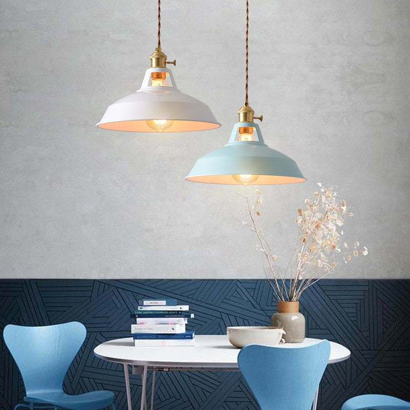 Vibrant Color Metal Drop Pendant Light Fixture