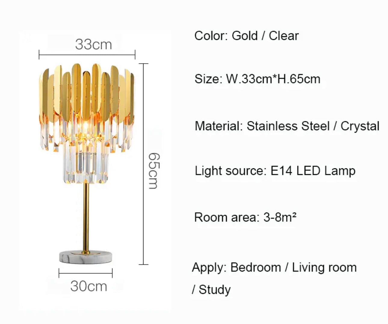 Luxury Glass Floor and Desk Lamp