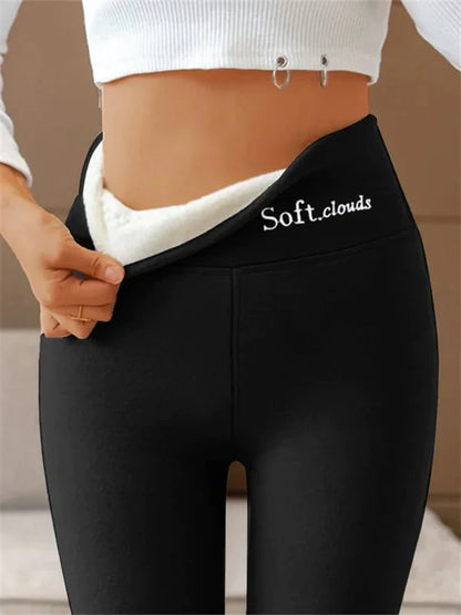 Soft Cashmere Lined Thermal Leggings for Women