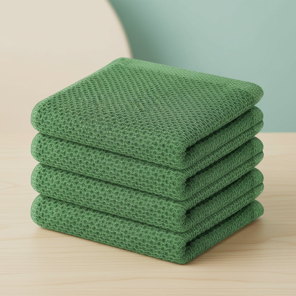 Gentle Kitchen Dish Towels Set Thick Absorbent Textured Weave