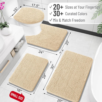 Plush Bathroom Mat Soft Non Slip Absorbent Floor Rug
