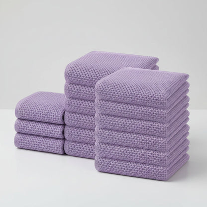 Gentle Kitchen Dish Towels Set Thick Absorbent Textured Weave
