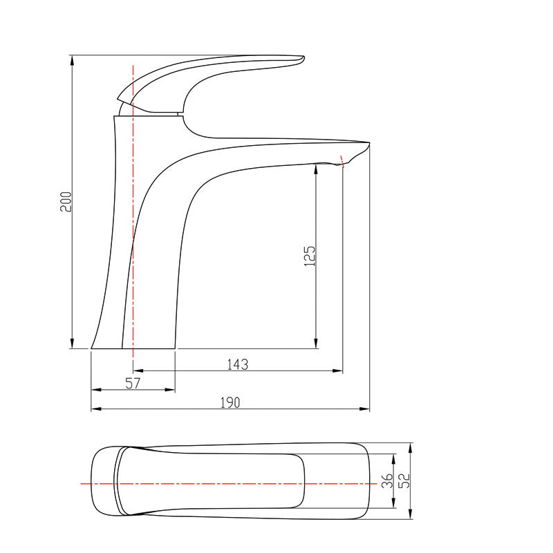 Luxury Single Handle Bath Faucet for Single Hole Sinks
