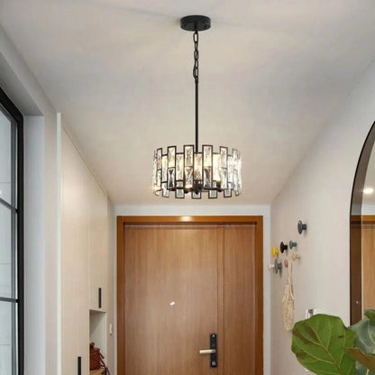 Luxury Crystal Drop LED Ceiling Light in Silver Stainless