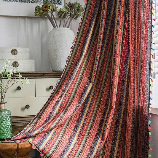 Vibrant Beaded Sheer Window Curtains - Lusomart
