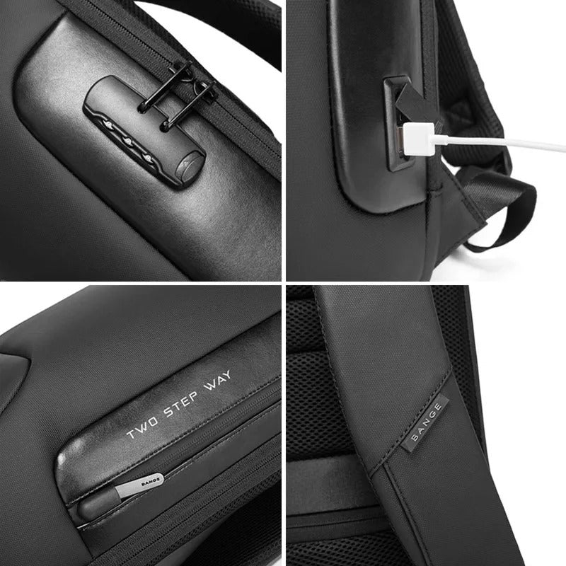 Secure Laptop Backpack 15.6in Waterproof Travel Bag