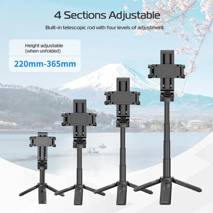 Portable Bluetooth Selfie Stick with 360° Rotation Holder