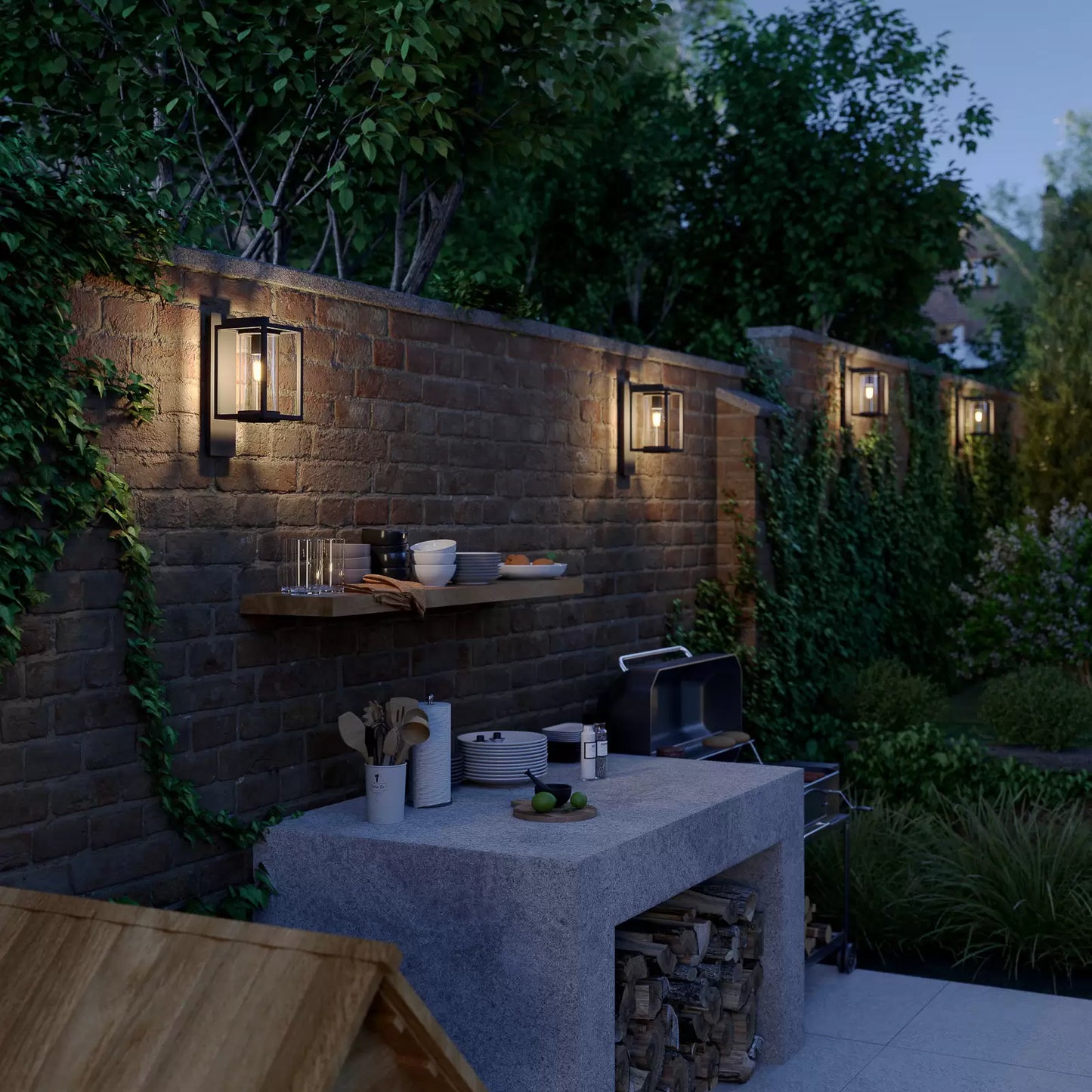 Modern Glass Exterior Wall Lamp