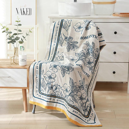 Ownkoti Flower Mixed Color Reversible Bath Towel-2
