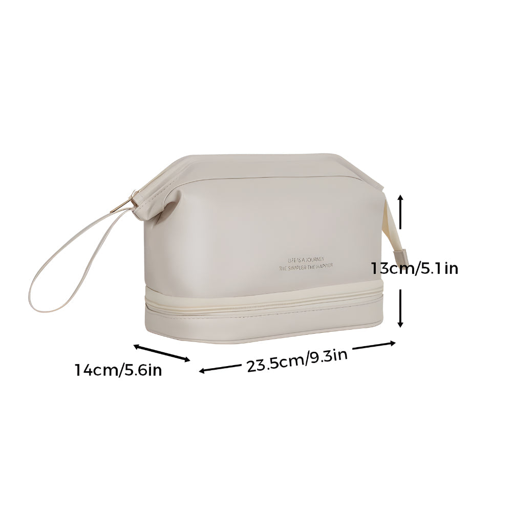 Spacious Travel Makeup Case PU Cosmetic Organizer
