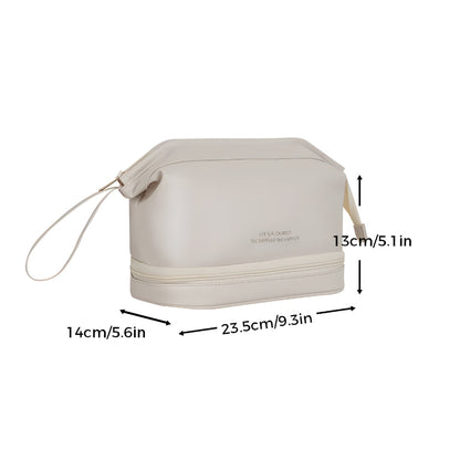 Spacious Travel Makeup Case PU Cosmetic Organizer