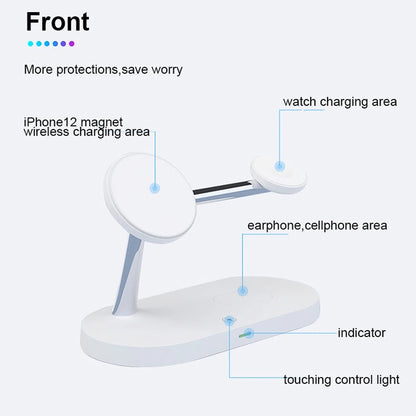 Compact 5-in-1 Phone Charging Dock with LED Nightlight