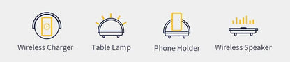 Smart 4-in-1 Bedside Table Lamp with Charger and Speaker