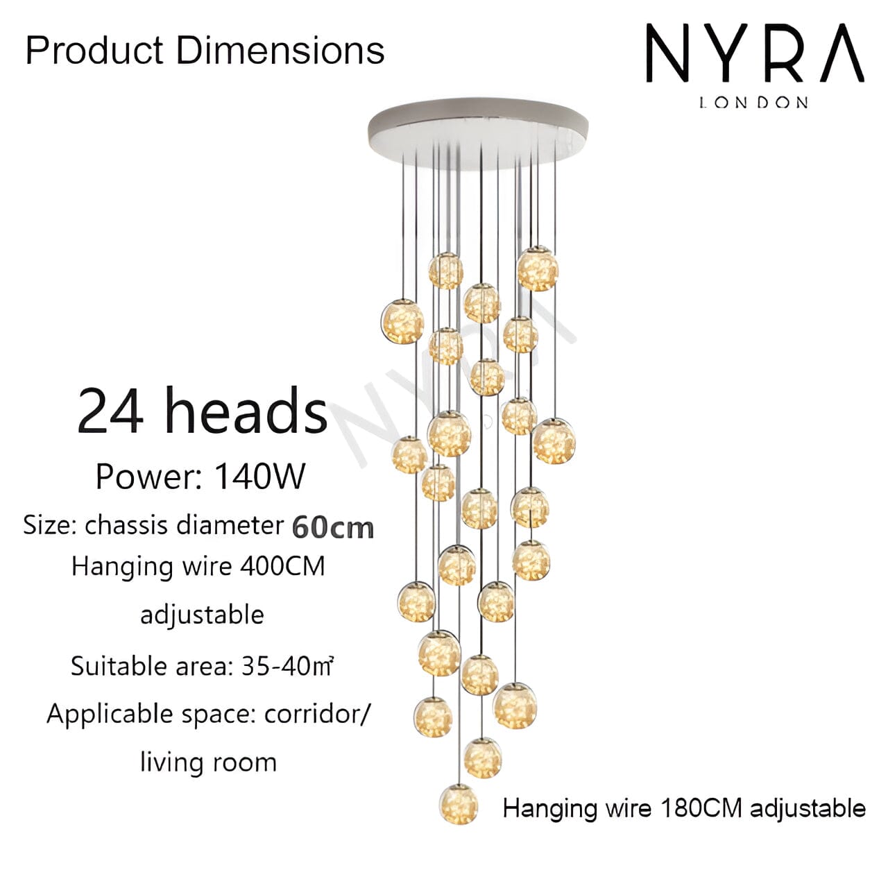 Elegant Glass Globe Stairway Lighting Fixture