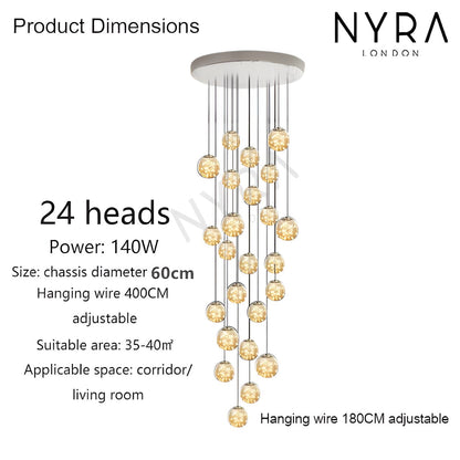 Elegant Glass Globe Stairway Lighting Fixture