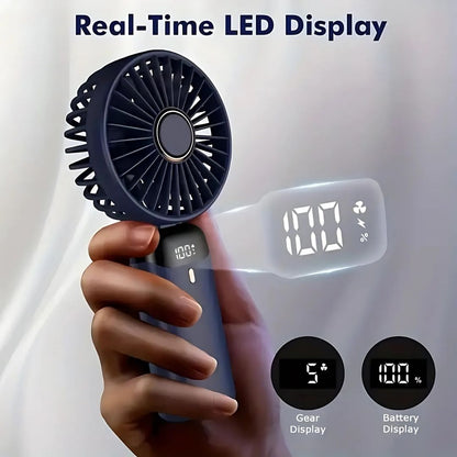Portable Rechargeable Fan, Quiet 5-Speed Adjustable