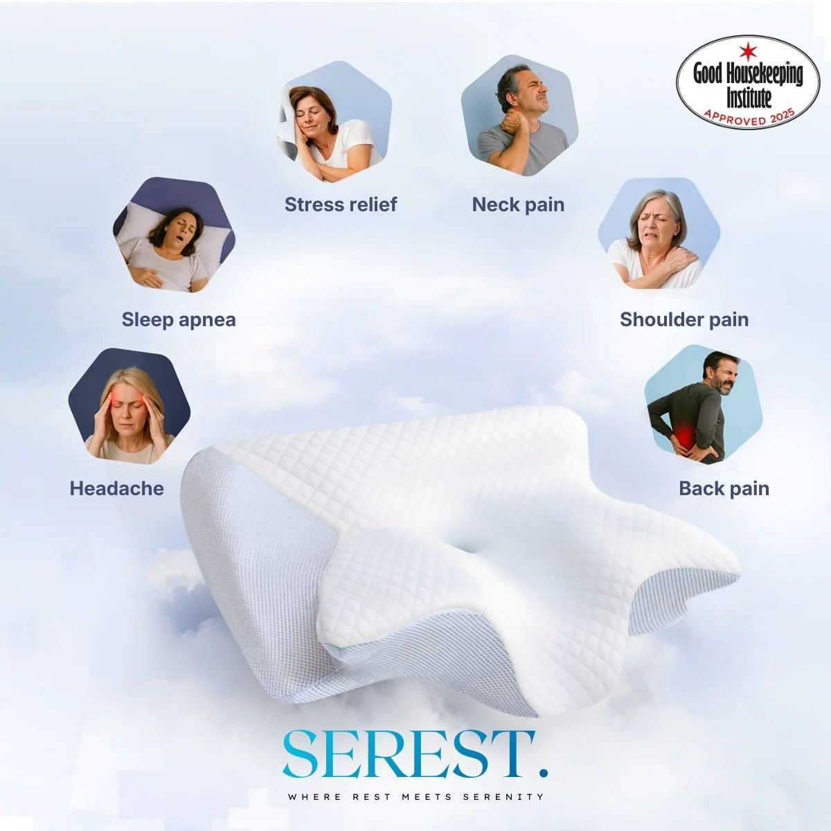 Contour Supportive Foam Neck Pillow for Back Pain Relief
