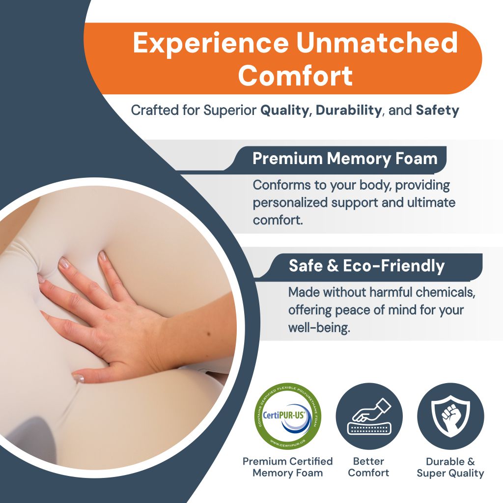 Contour Memory Foam Side Sleeper Pillow with Washable Cover