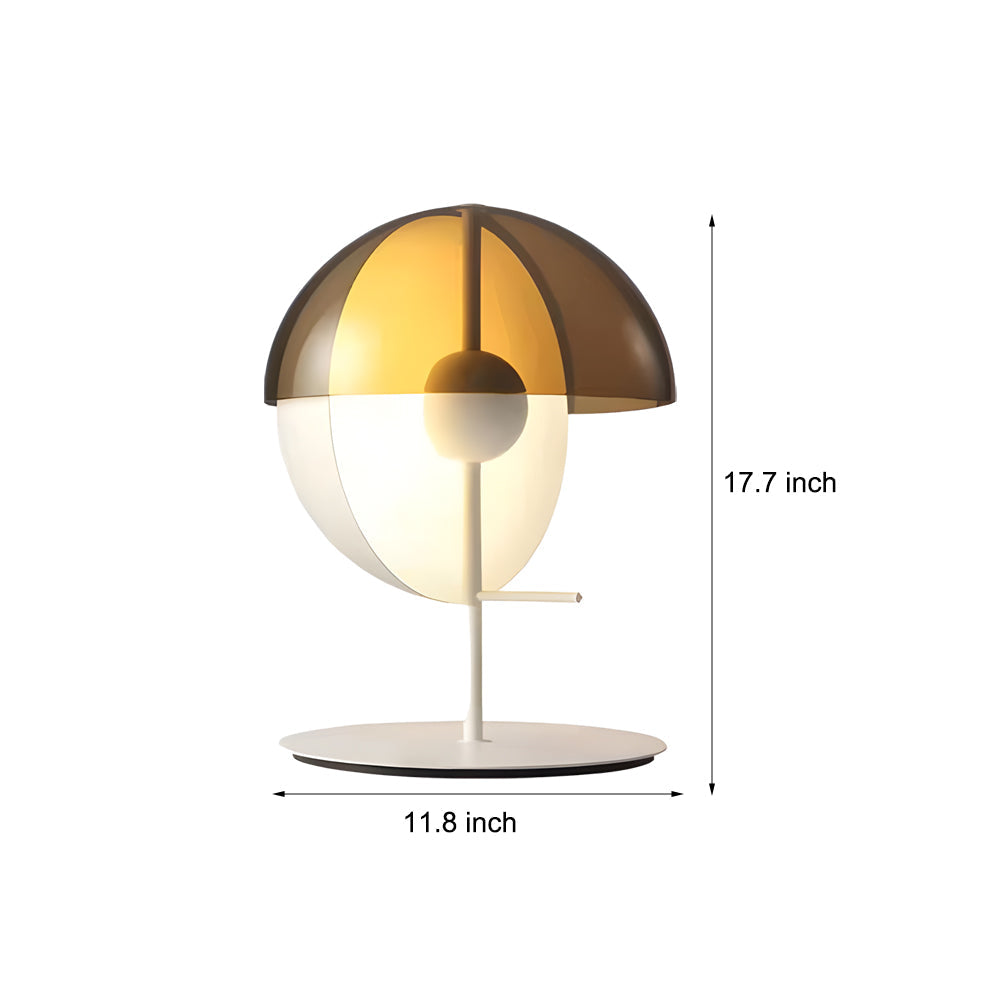 Tall Glass Table Lamp with Smoky Shade