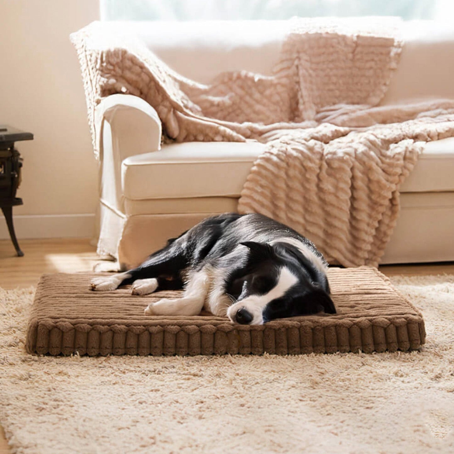 Plush Fake Fur Pet Mattress Comfortable Cozy Support Bed